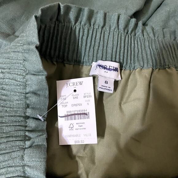 NWT FLAW J.Crew Factory Linen-Cotton Blend City Skirt A-Line Size 8 Linen Work - Picture 5 of 7